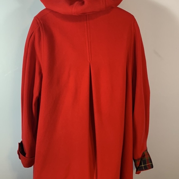 Avoca collection wicklow Ireland red hooded Cloak long wool coat tartan medium - Picture 9 of 16